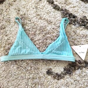 Dippin Daisy Baby Blue Corduroy Bikini Top